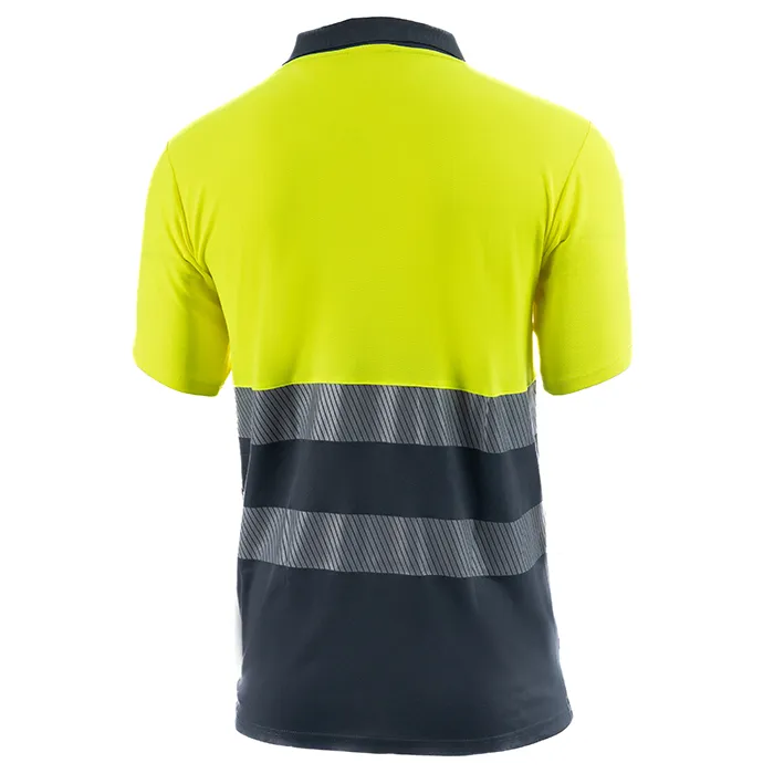 Polo de manga corta de alta visibilidad combinado con banda segmentada JAZZ HV 6