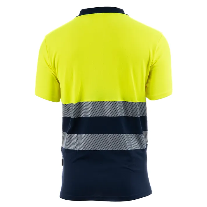 Polo de manga corta de alta visibilidad combinado con banda segmentada JAZZ HV 2