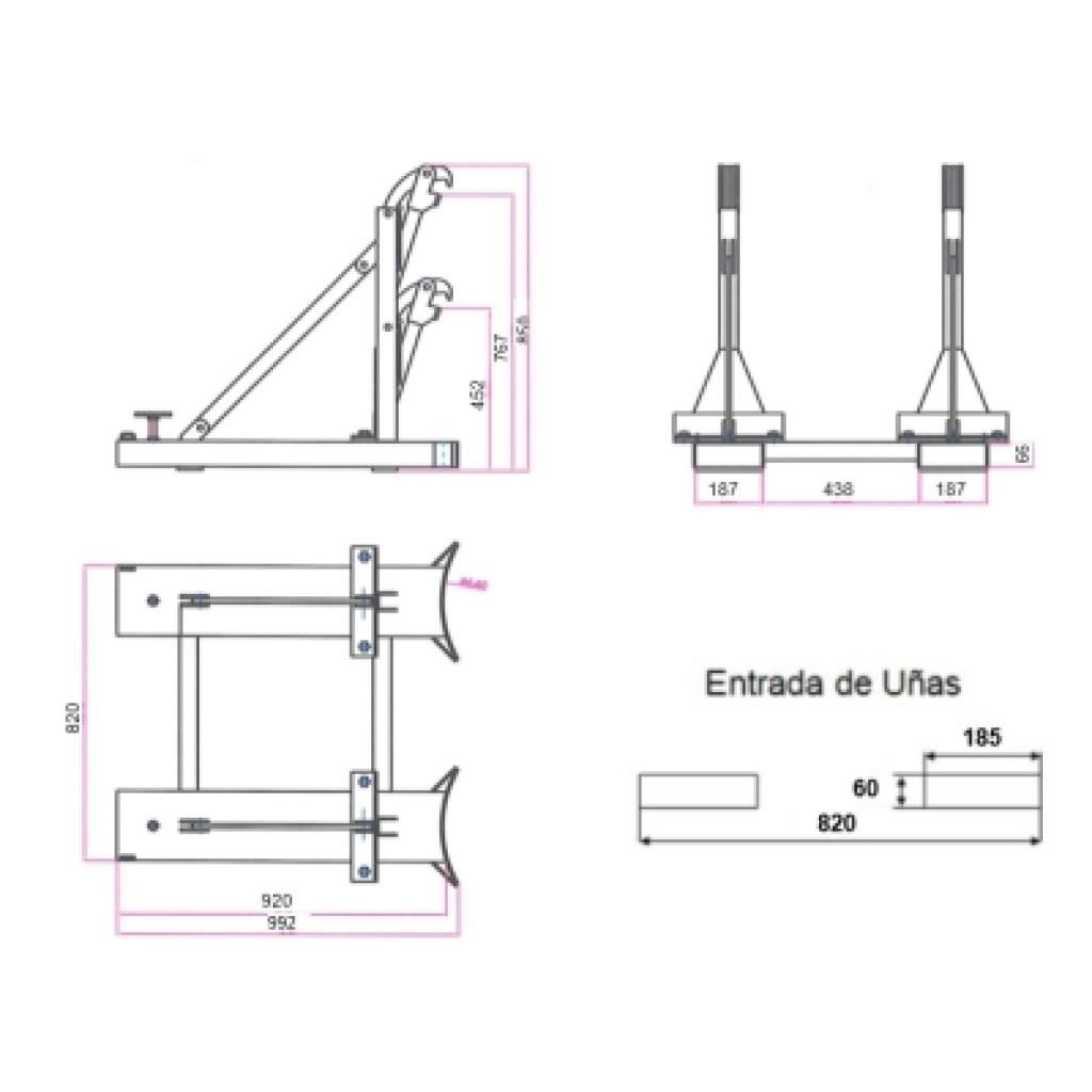 Implemento carretilla 2 bidones 4