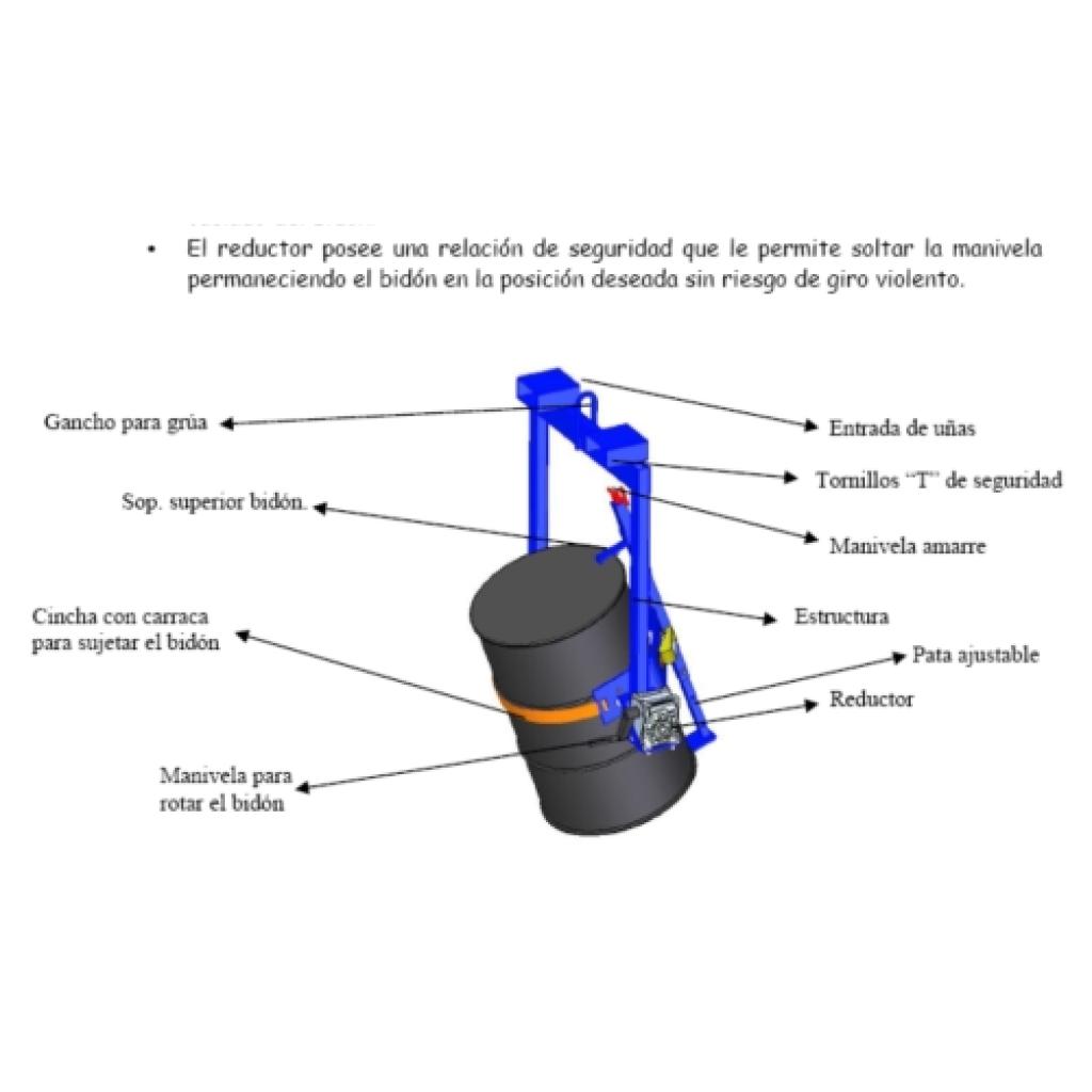 Implemento bidón para grúa 4
