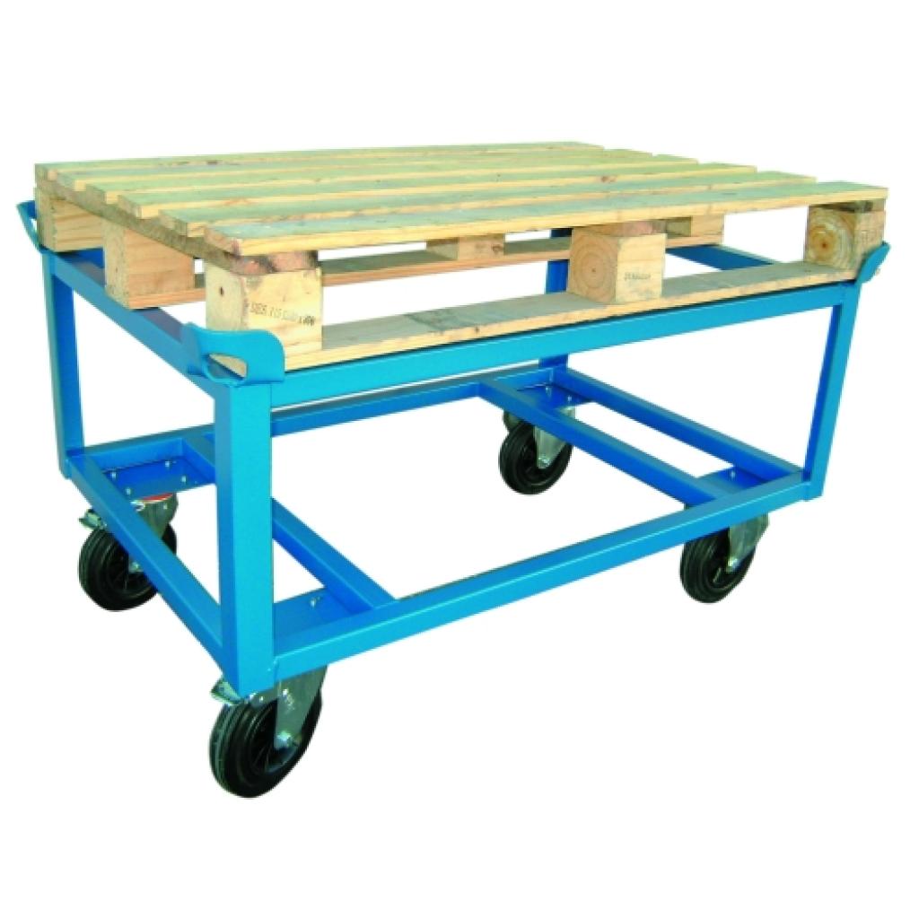 Soporte palets alto 650 m. Ruedas de goma maciza