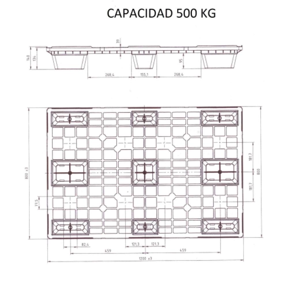 Palet de exportación 1.200 x 800 mm. enrejado 4