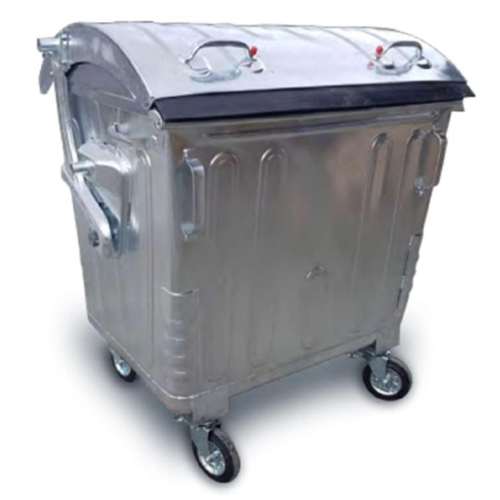 Contenedor de acero Galvanizado con tapa de cúpula 1.100 L.