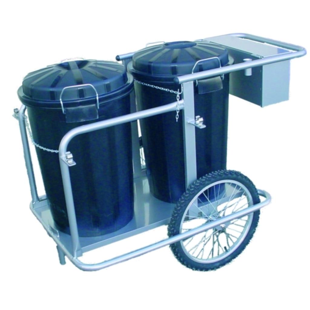 Carro barrendero INOX con 2 cubos