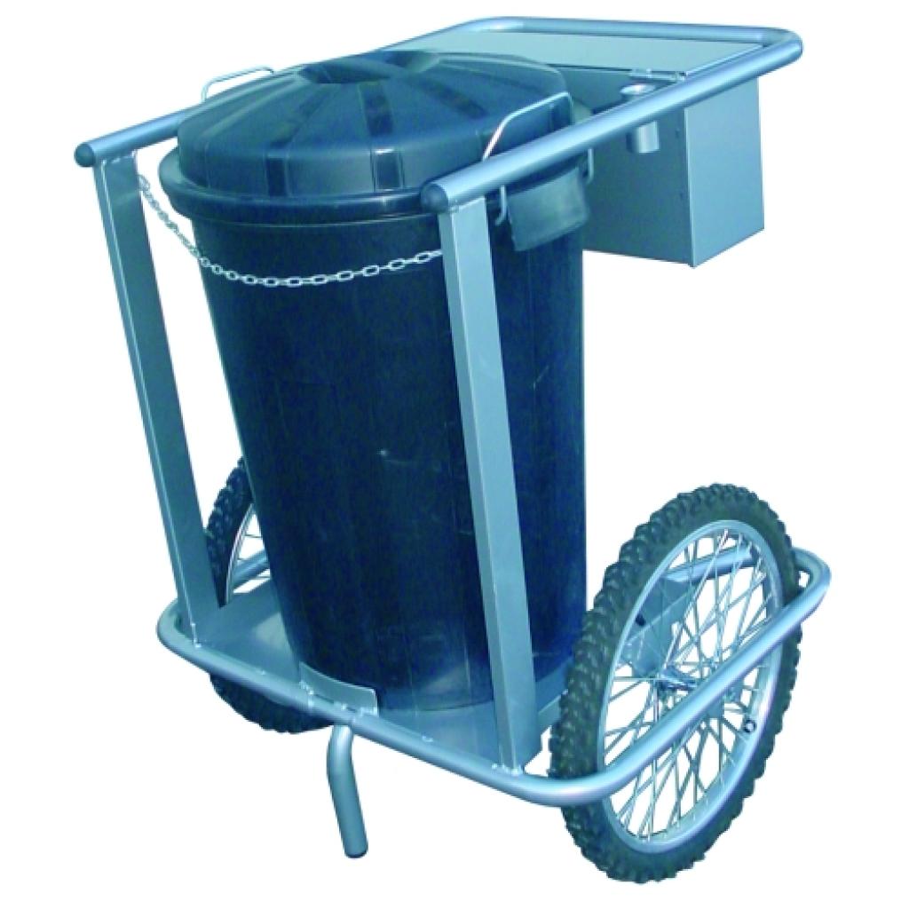 Carro barrendero con 1 cubo.