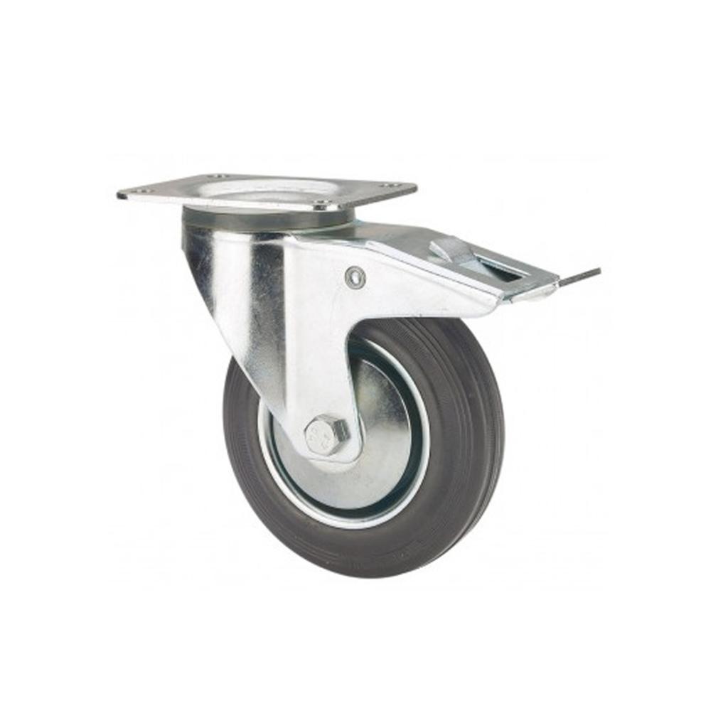 ALEX RUEDAS TW0034 GIRAT.FRENO 80MM GOMA 60 KG