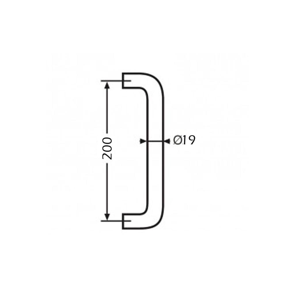 BECUSA TIRADOR CANTO VIVO 200MM INOX MATE