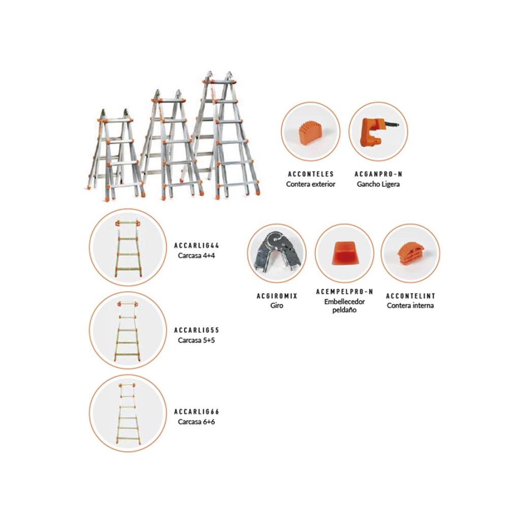 ESCALERAS MULTIUSOS ALUMINIO INTEGRAL 4X4 (LIGERA4+4)