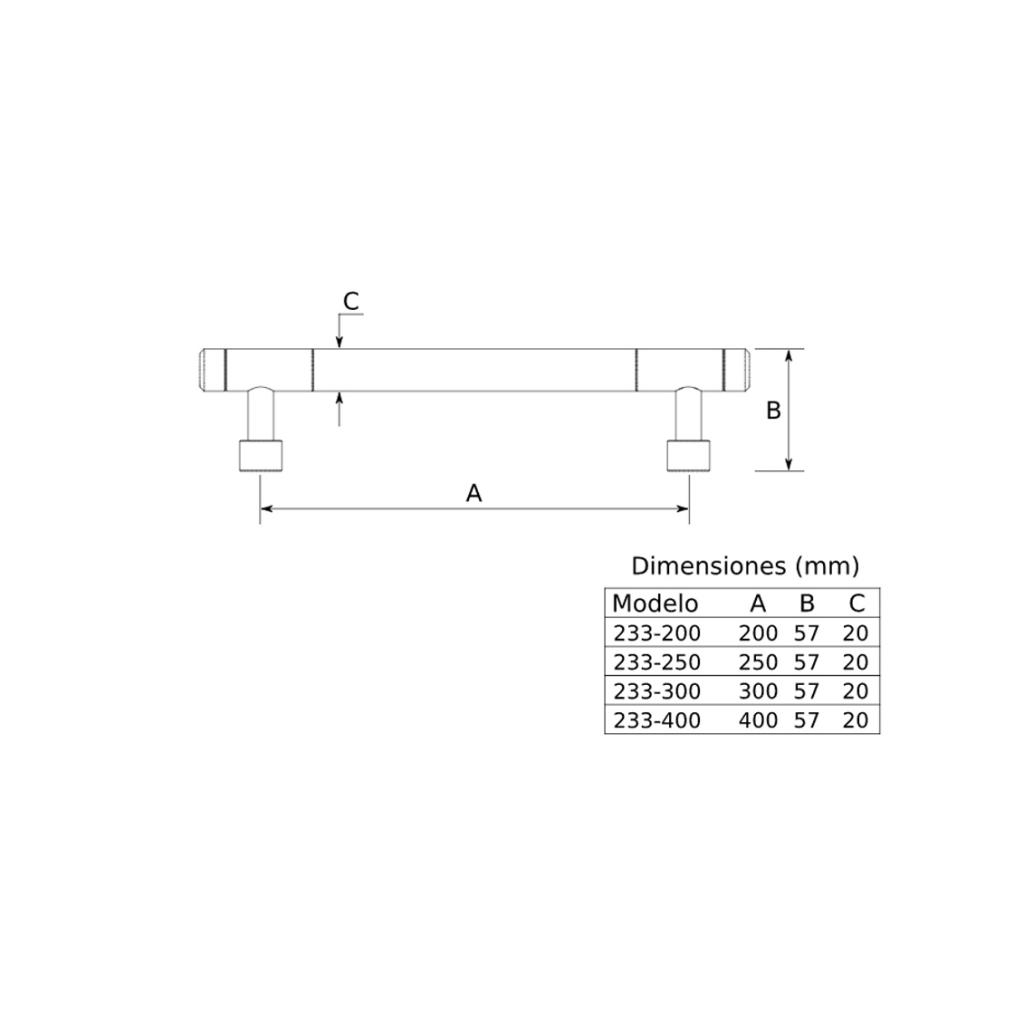 GALLEGAS TIRADOR MOD.233 250MM INOX MATE
