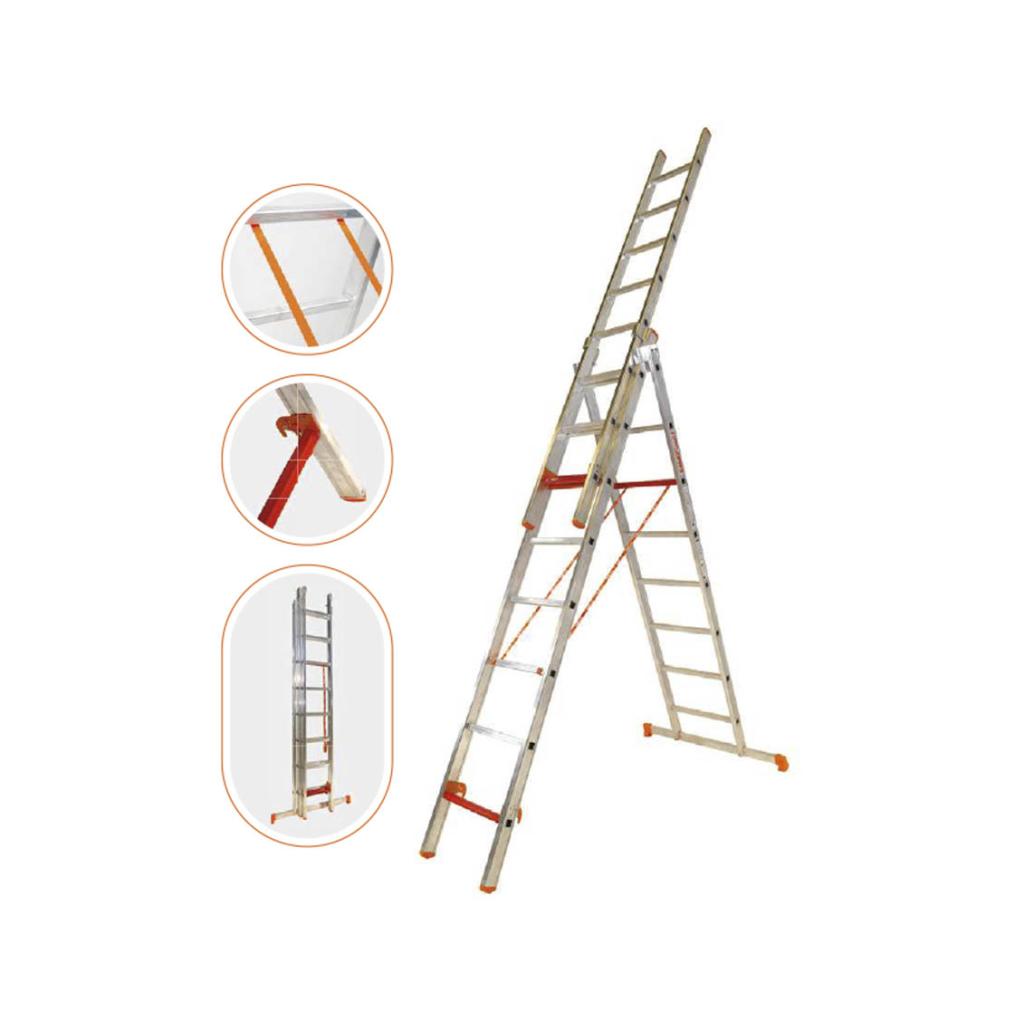 ESCALERA INDUSTRIAL 3 TRAMOS 12+12+12 PELDAÑOS (BÁSICA 3X12)