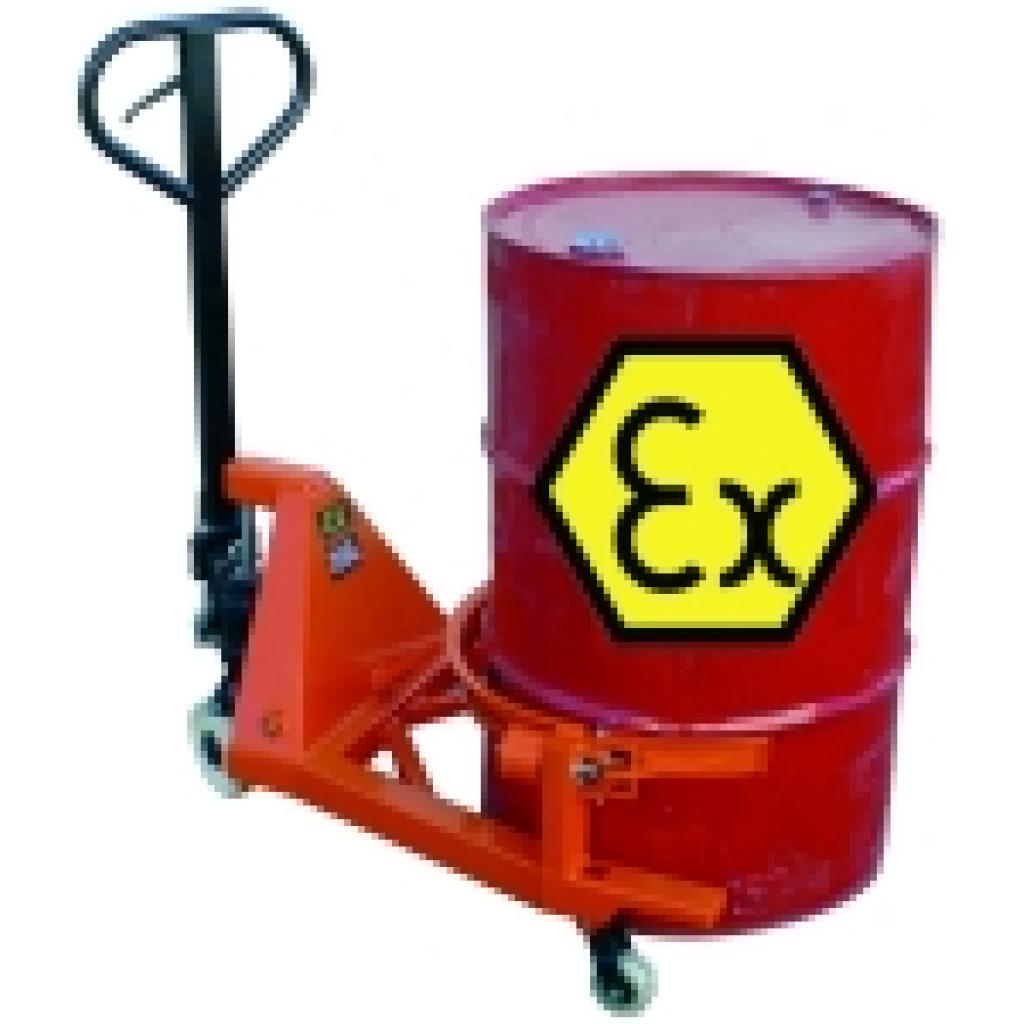 Transpaleta bidones ATEX Ø Max 585mm para Atmósferas Explosivas