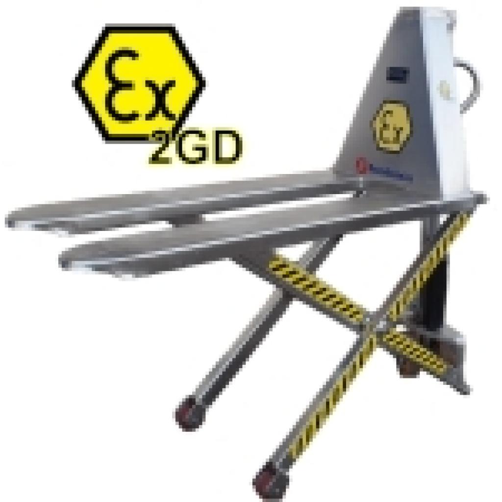Transpaleta de tijera manual ATEX INOX para Atmósferas Explosivas