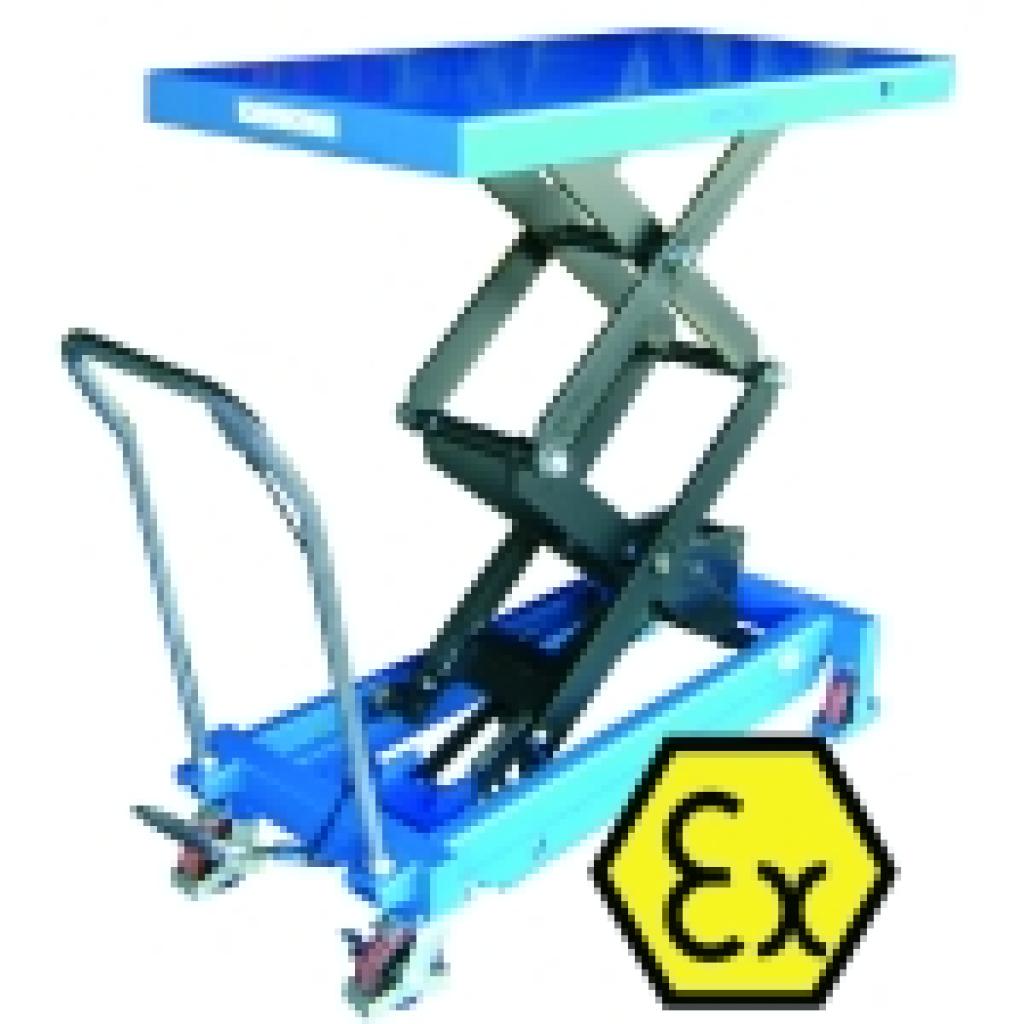 Mesa elevadora manual ATEX 800 kg, Asa desmontable para Atmósferas Explosivas