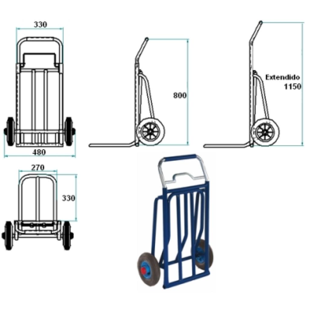 Carro plegable pala 330 3