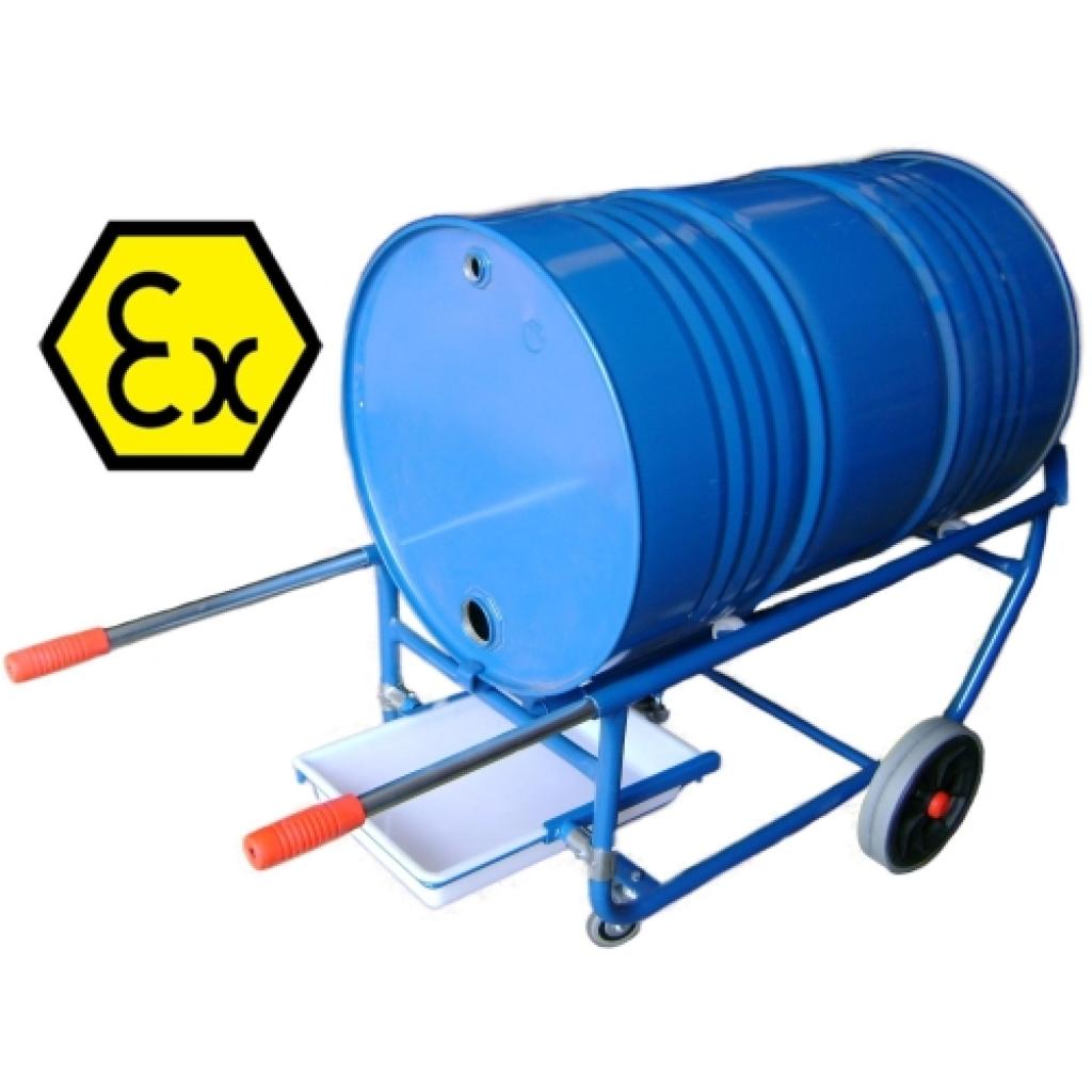 Carro ATEX 1 bidón basculante con cubeta para Atmósferas Explosivas