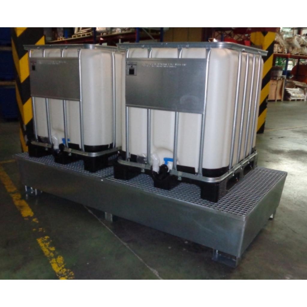 Cubeta galvanizada 2 depósitos 1.000 lts