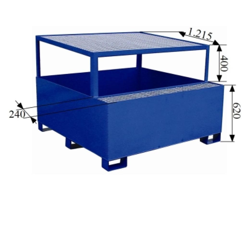 Cubeta pintada con soporte 1.000 l. 3
