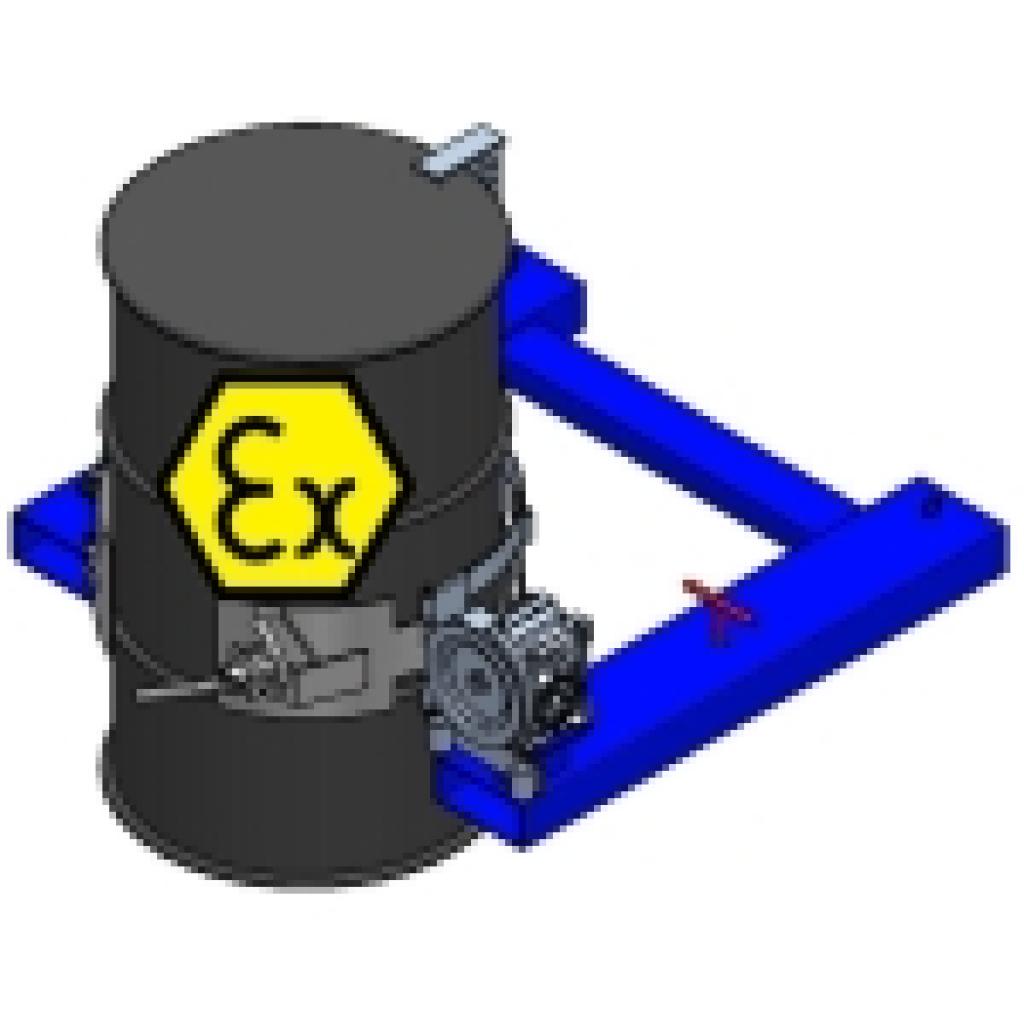Implemento volteo bidón con cadena ATEX para Atmósferas Explosivas