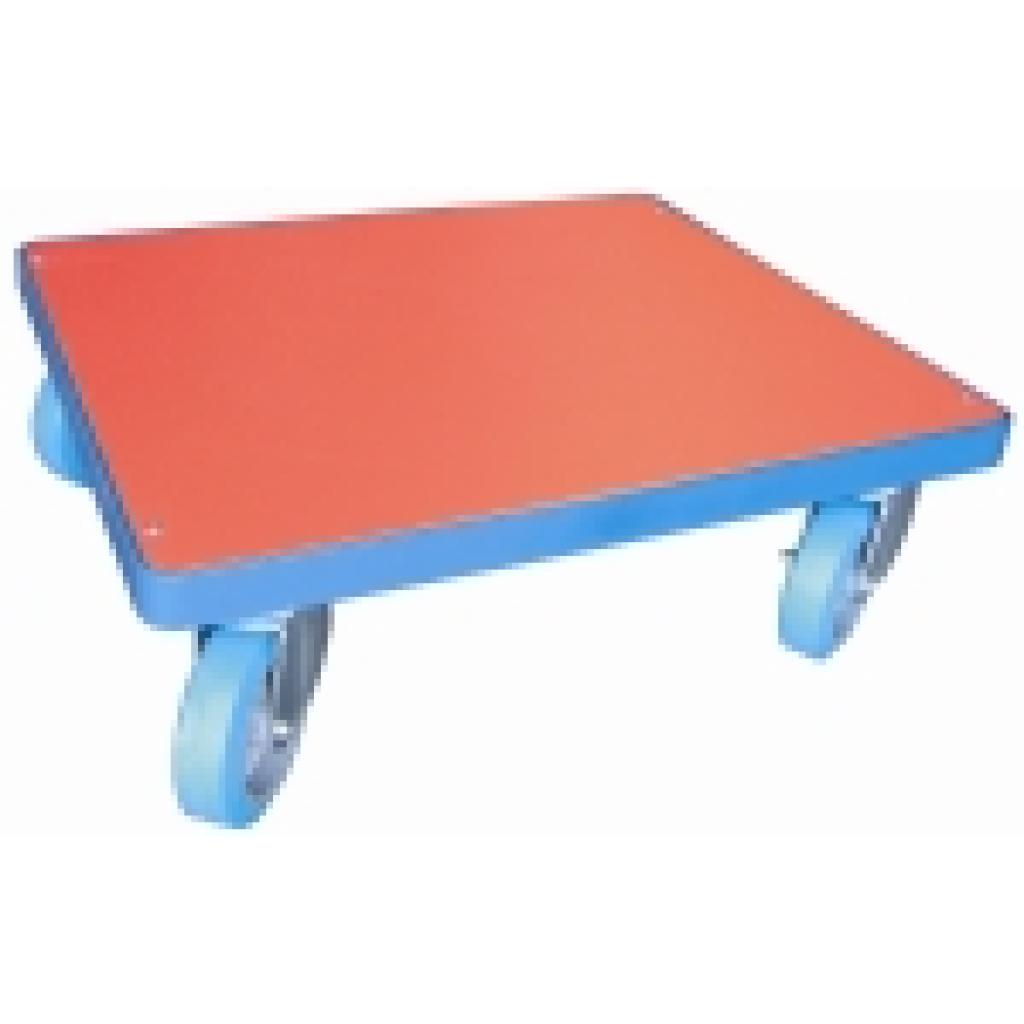 Base con ruedas 600 x 500. Ruedas de goma Azul