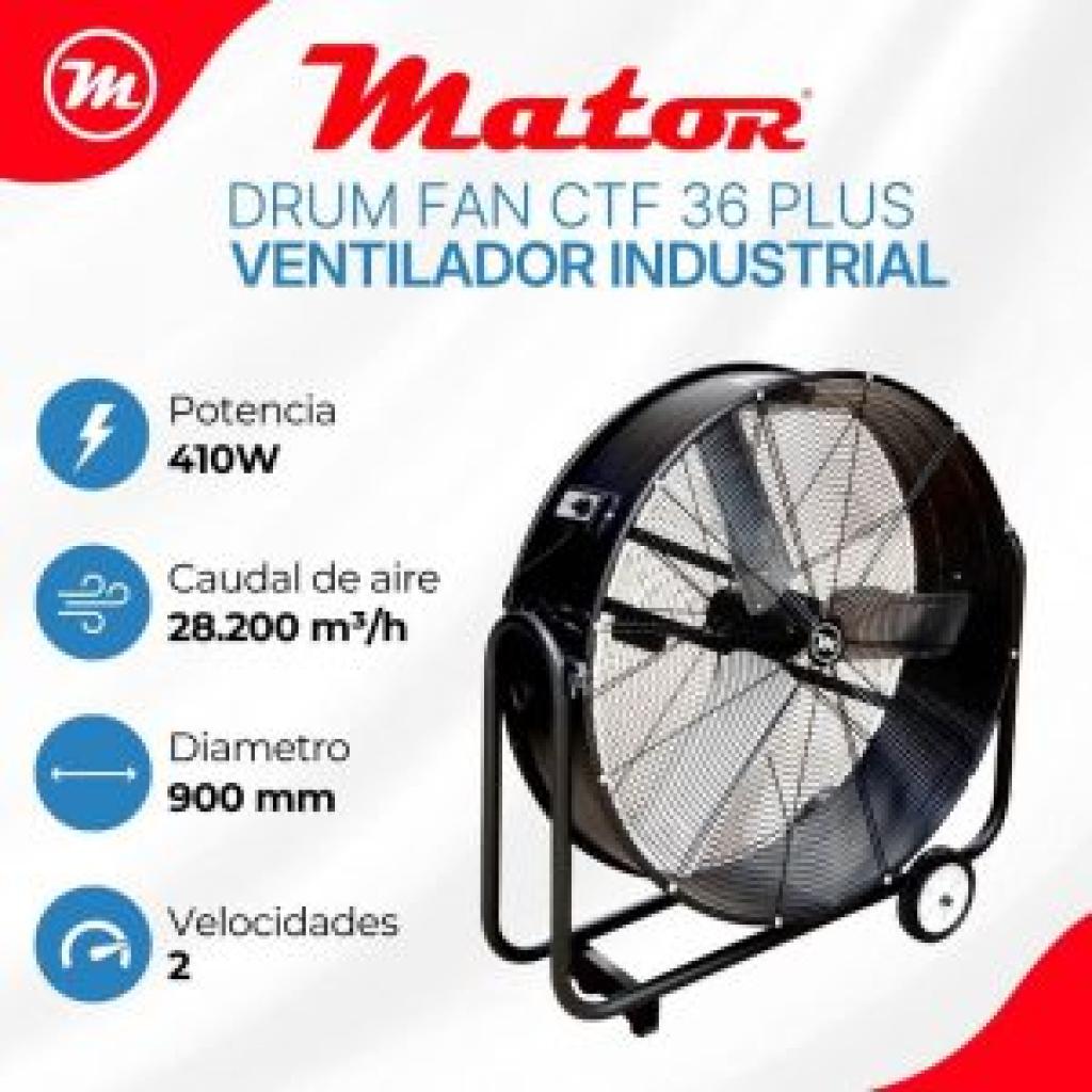 DRUM FAN CTF 36 PLUS SFDI1- 900BT0 – 900 mm – 28.200 m3/h – Ventiladores de suelo