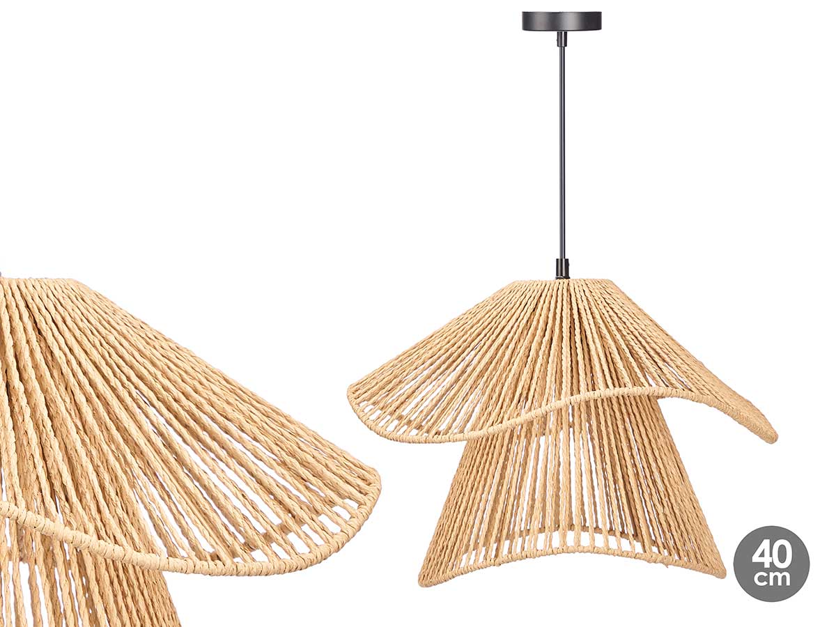 Lampara techo 41x41x30cm doble cuerda