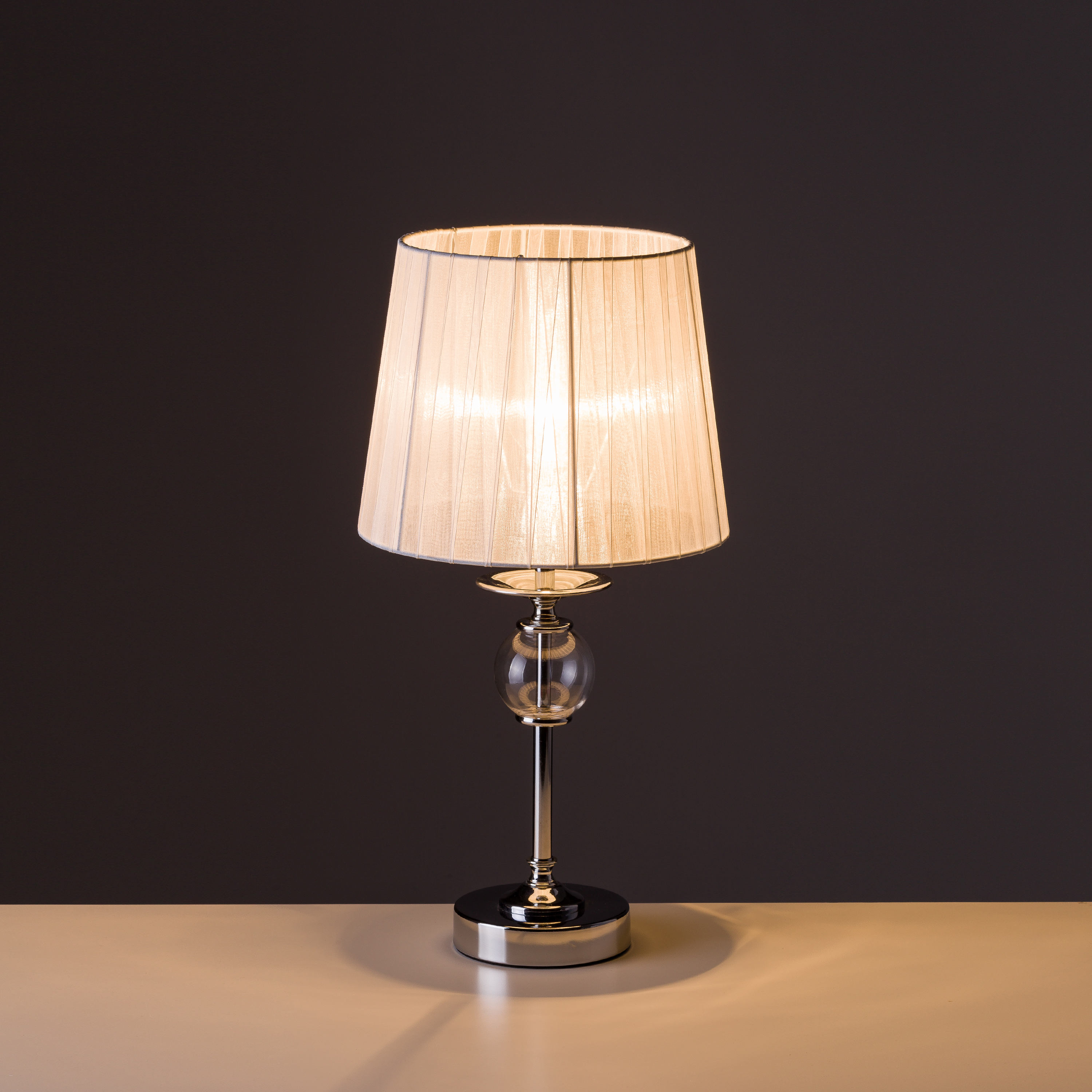 LAMPARA METAL -CRISTAL BLANCO 23X23X44CM 5