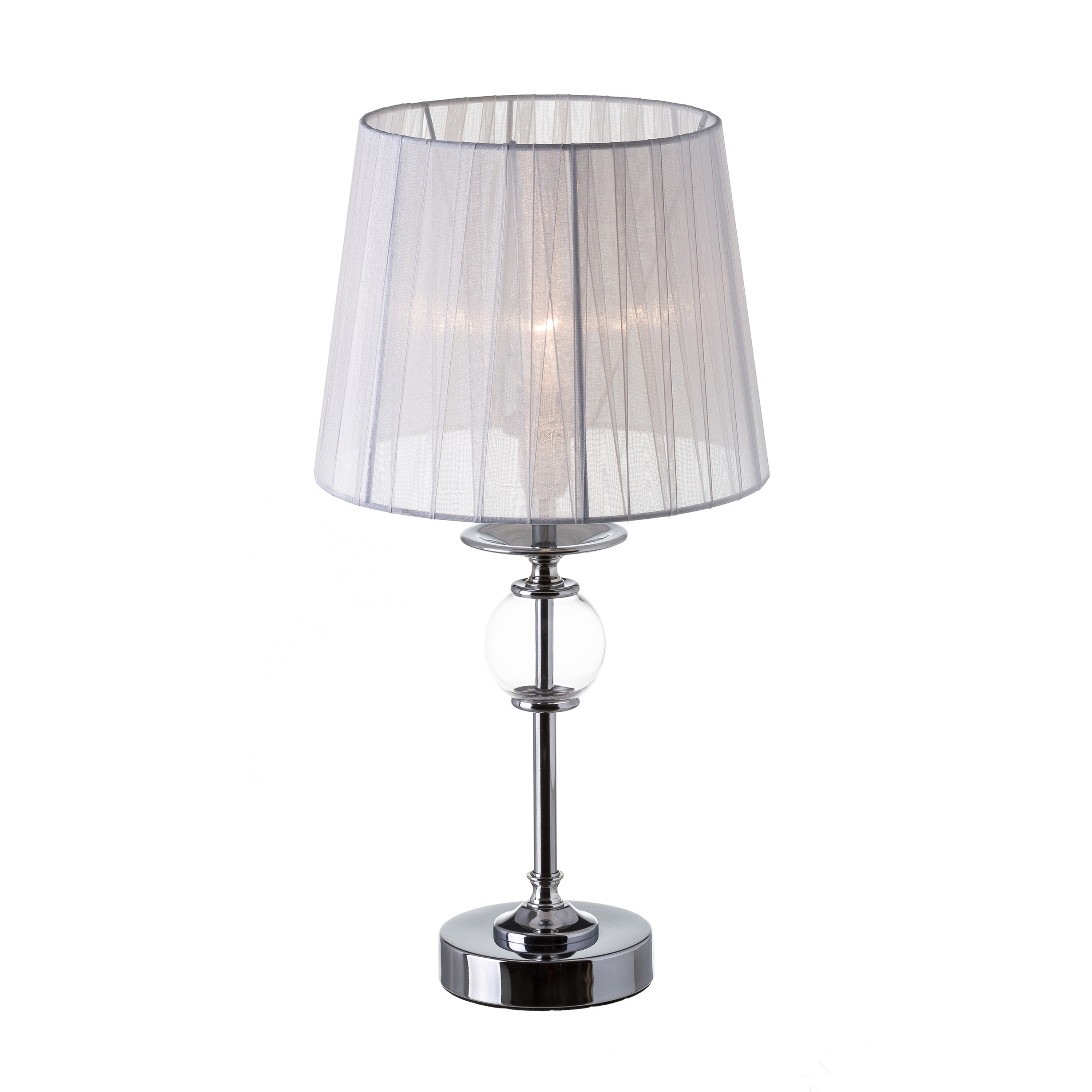 LAMPARA METAL -CRISTAL BLANCO 23X23X44CM