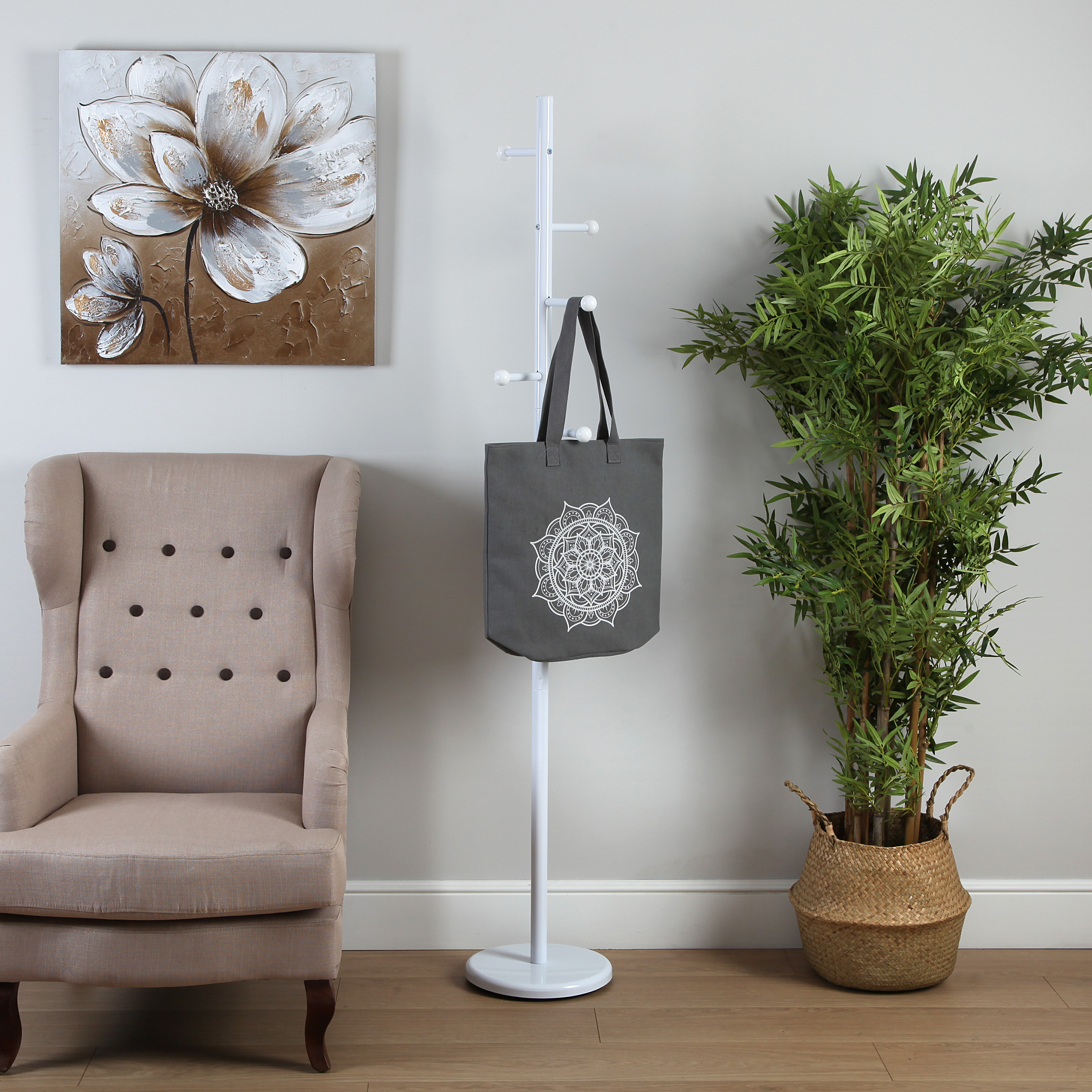 PERCHERO BLANCO MALAI 28X28X170CM