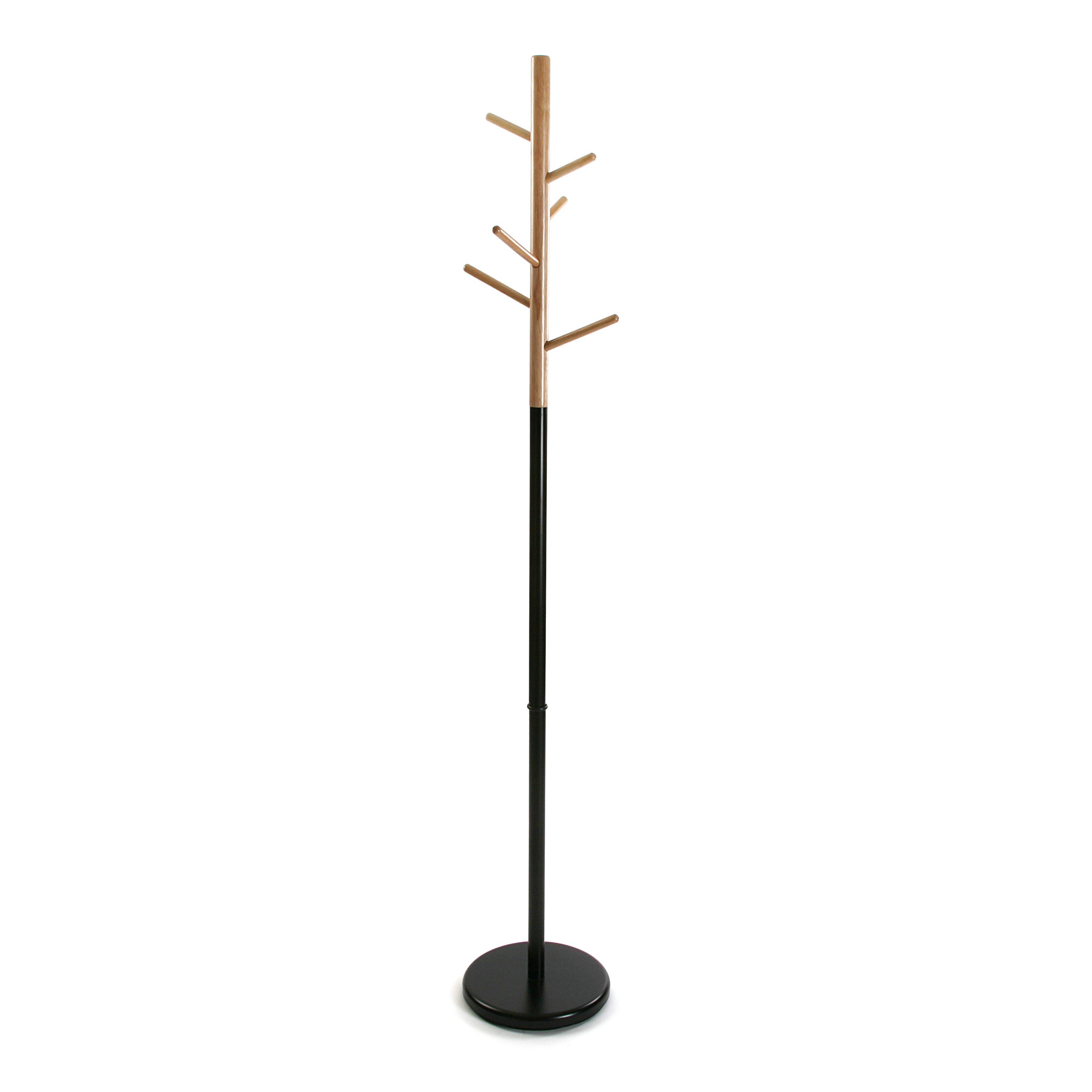 PERCHERO NEGRO Y MADERA MALMÃ Â  28X28X171