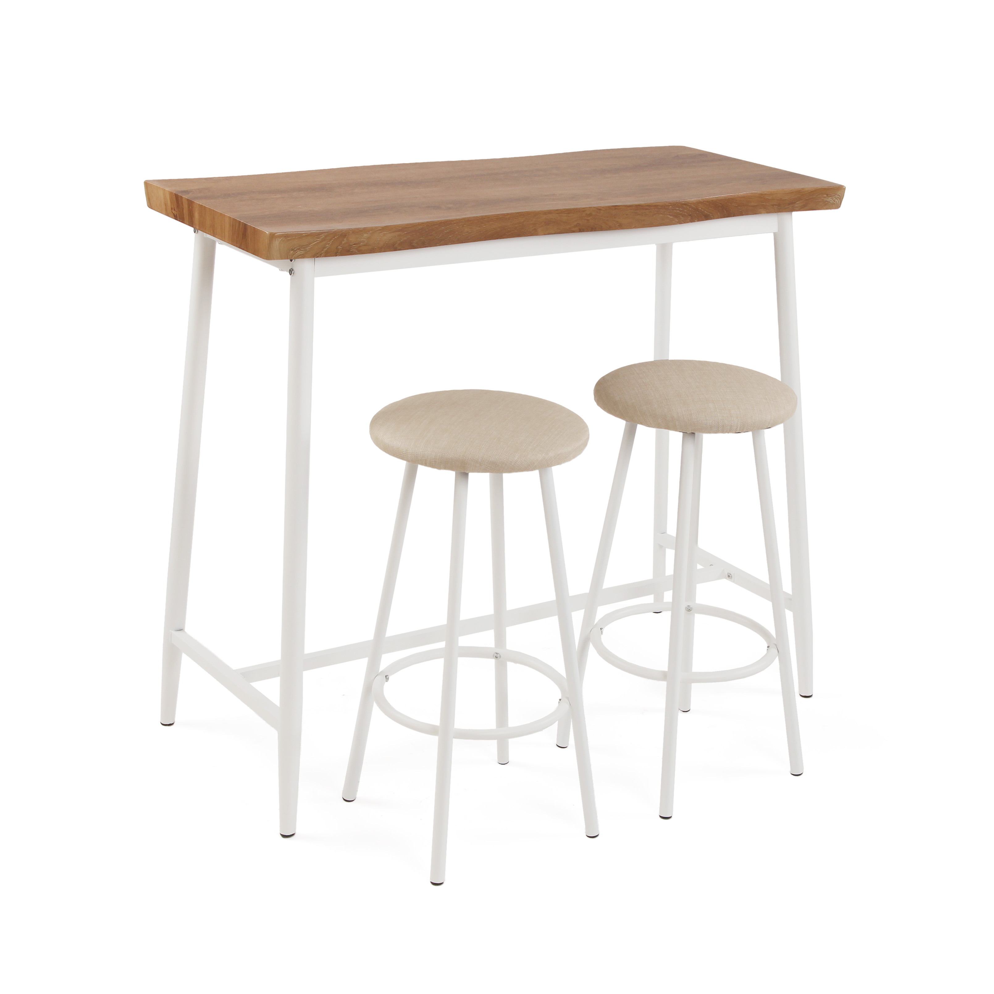 JUEGO MESA Y 2 TABURETES LIZZY BLANCO 100x45x90CM 6
