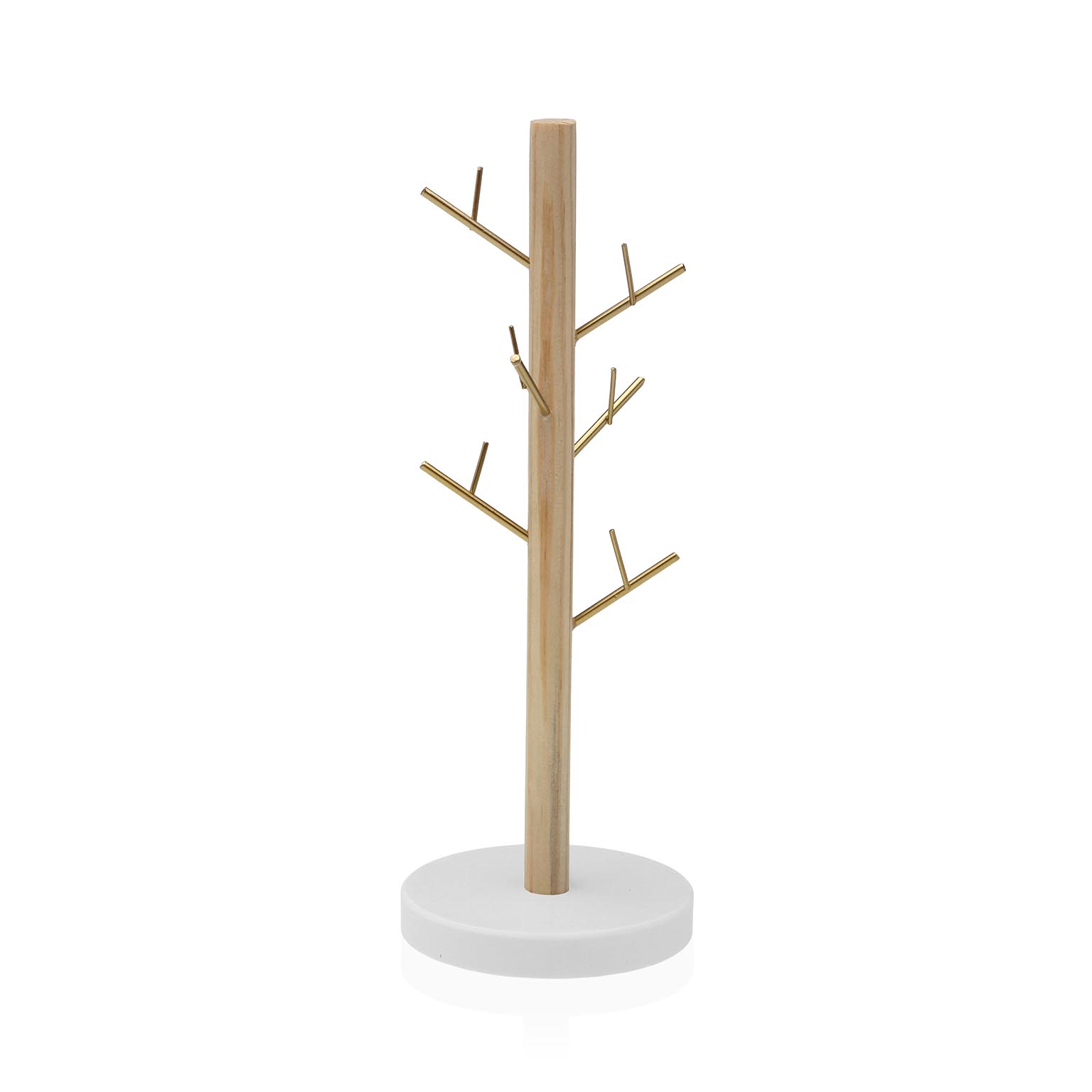 JOYERO METALICO DORADO CON FORMA DE ARBOL 10X27CM