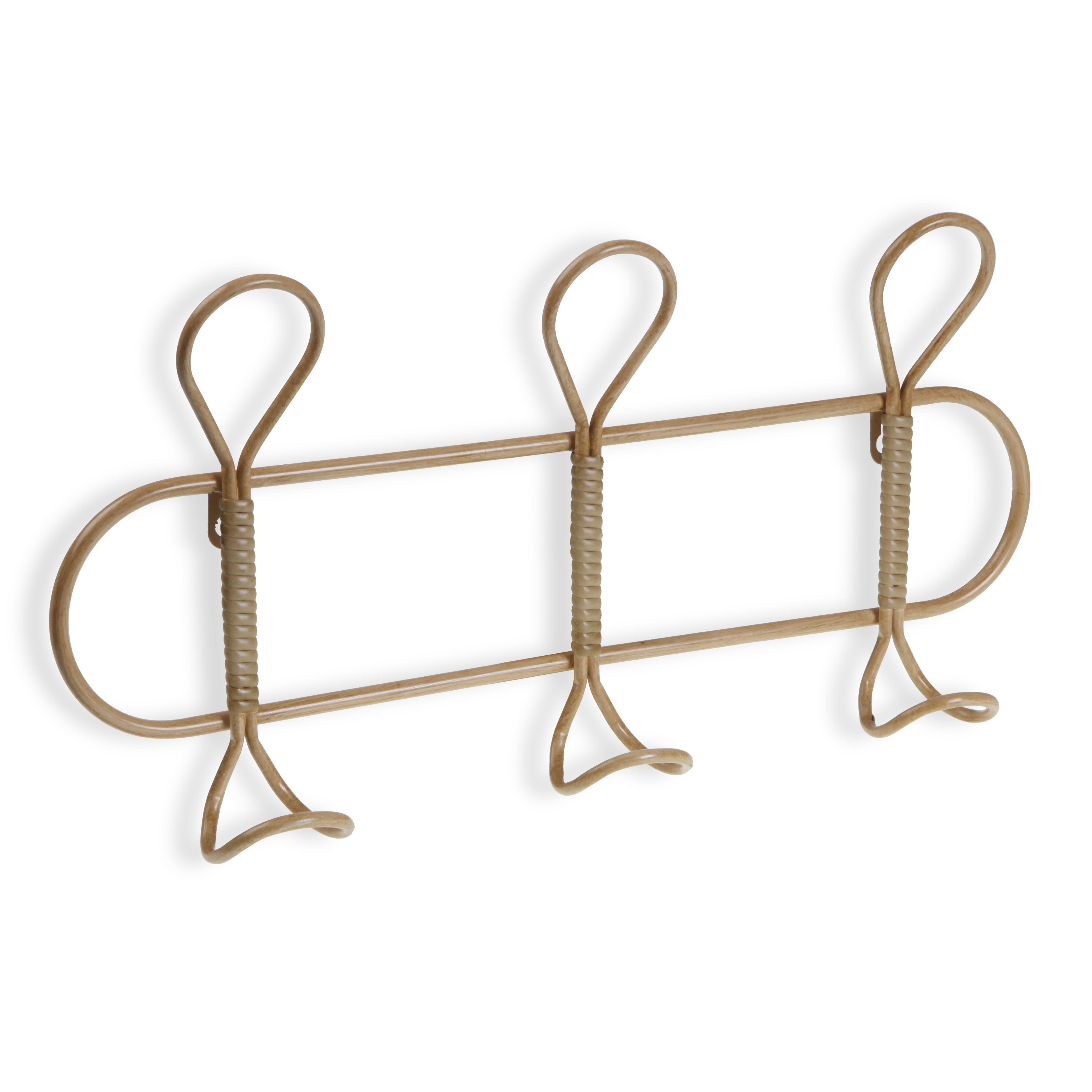 PERCHERO METAL EFECTO BAMBU 48X24X6.5CM