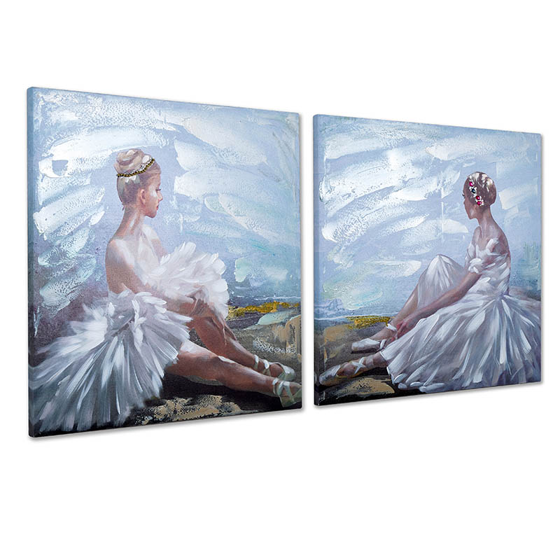 CUADRO 80X80CM BAILARINAS MOÃ Â O PERL