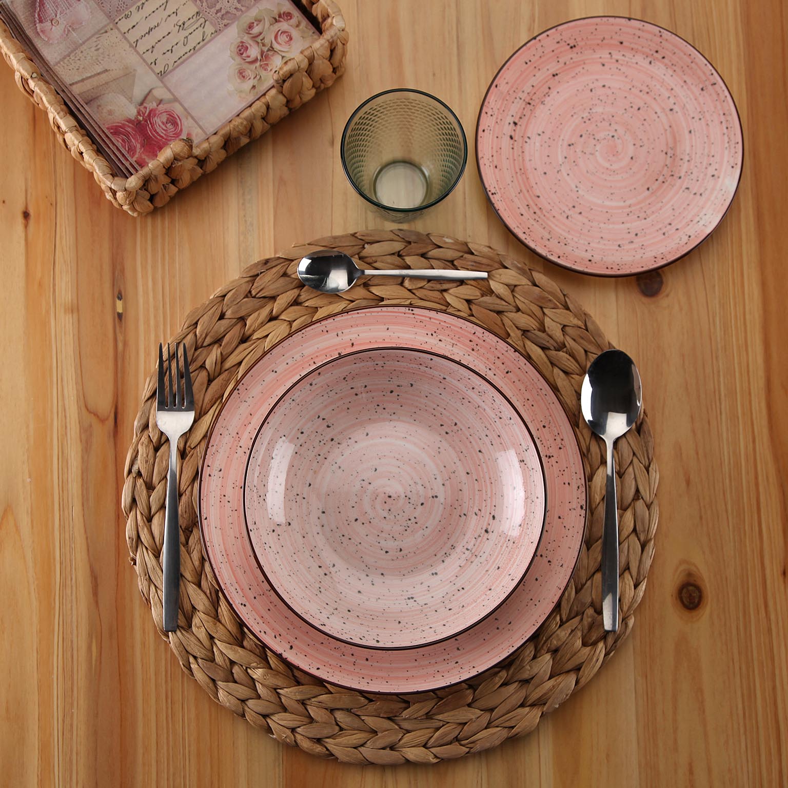 VAJILLA 18 PIEZAS LUA ROSE 2