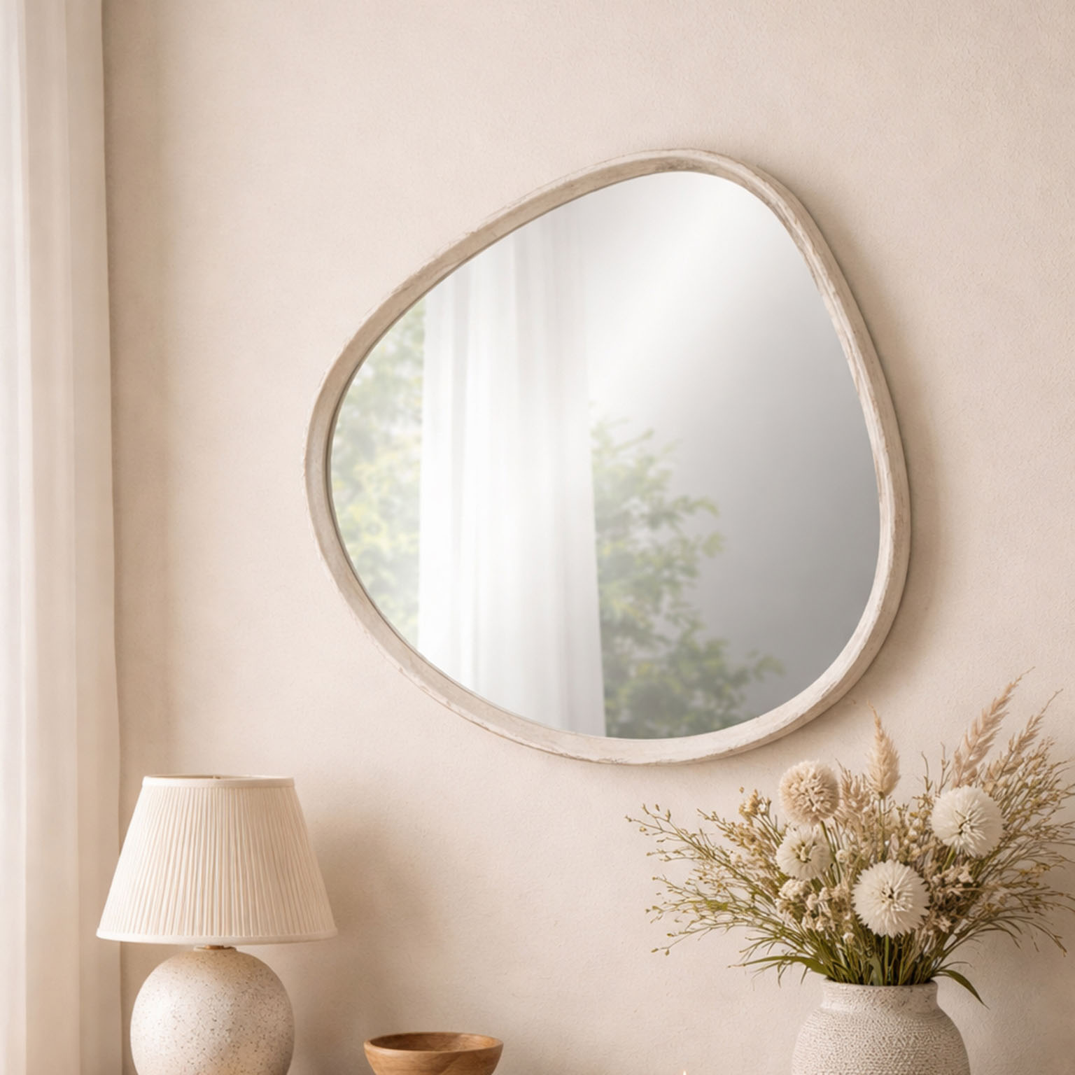 ESPEJO DE PARED BEIGE 52CM 2