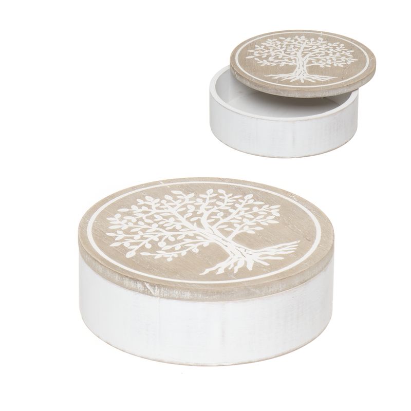 CAJA REDONDA ARBOL DE LA VIDA 17CM