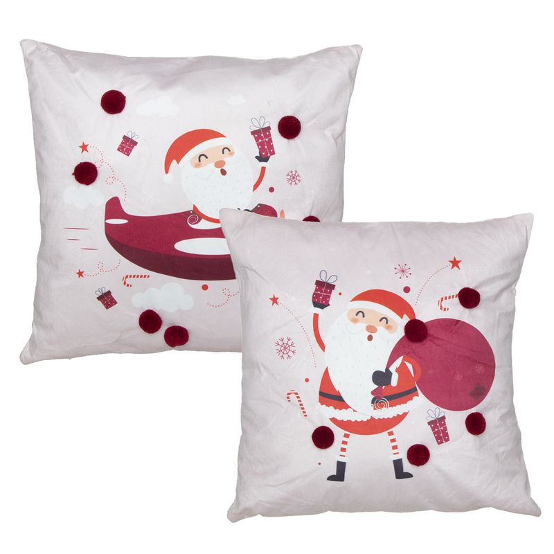 COJIN 40X40CM POMPONES PAPA NOEL