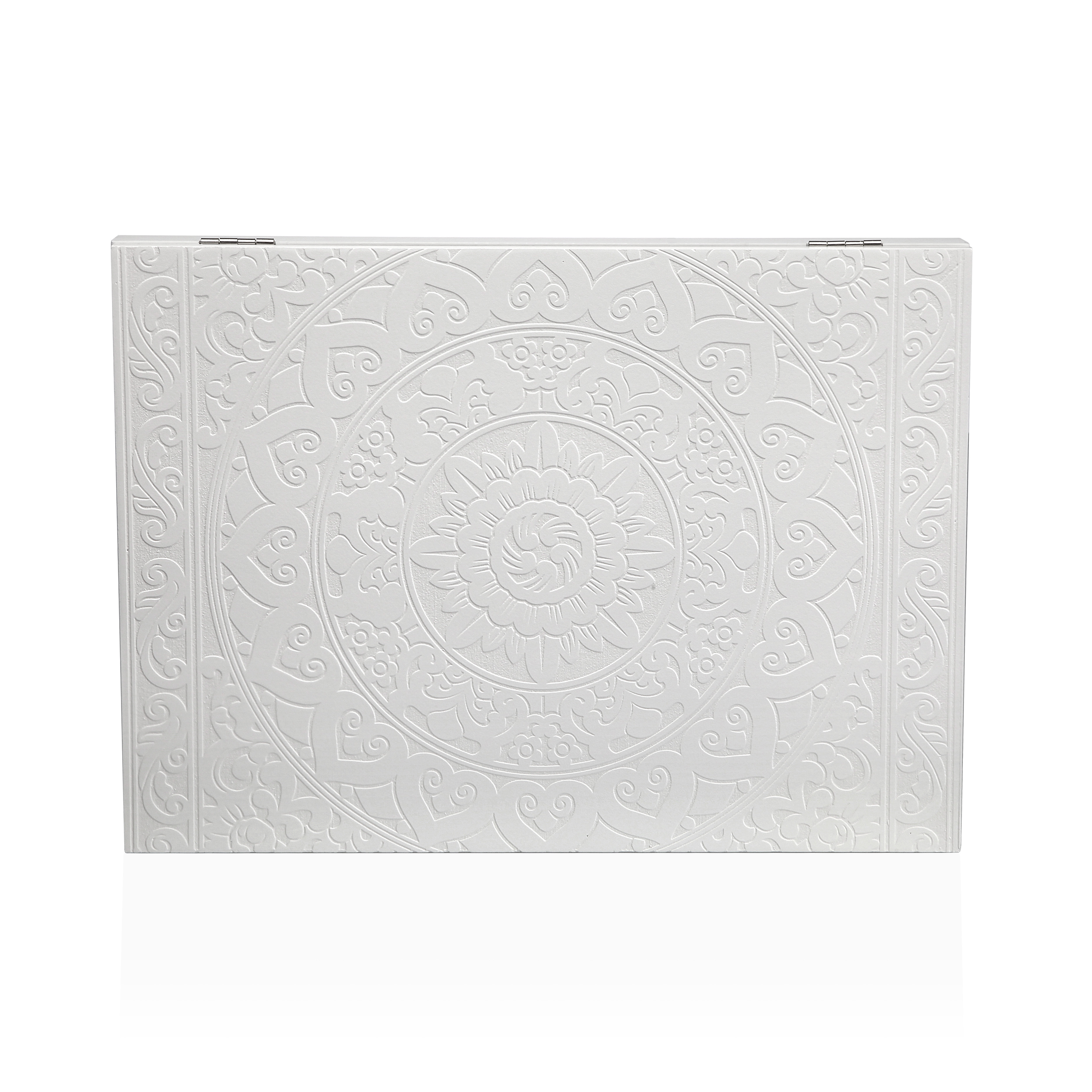 CUBRECONTADOR MANDALA BLANCO EN RELIEVE 46X33X4,5C