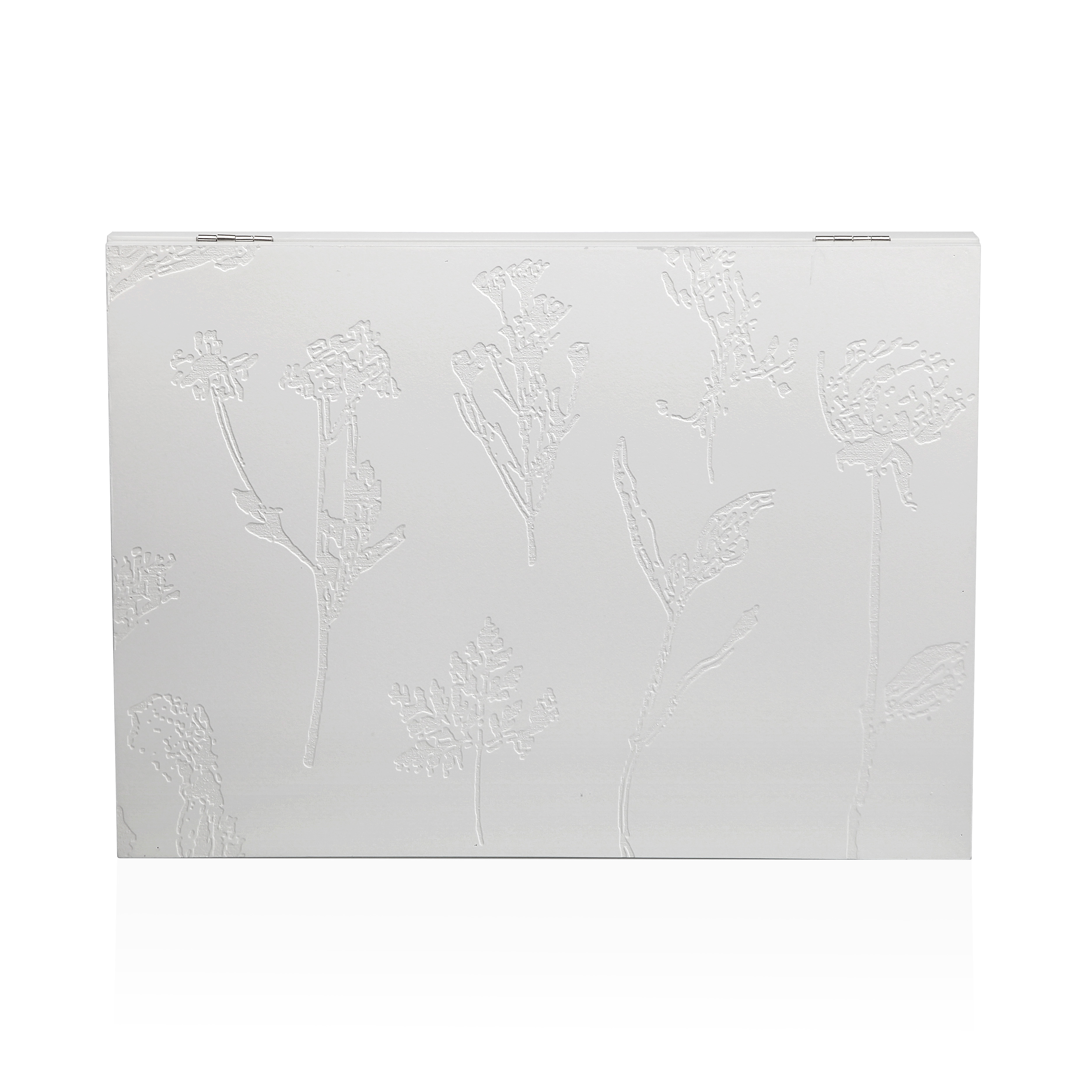 CUBRECONTADOR BLANCO CON FLORES IMPRESAS 46X4.5X33