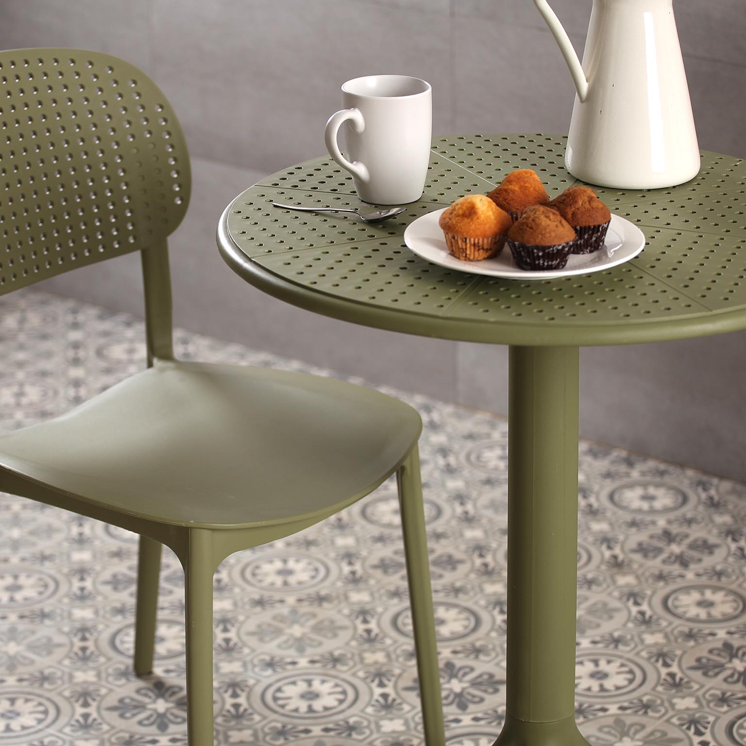 MESA COCKTAIL CAQUI 60x60x75CM