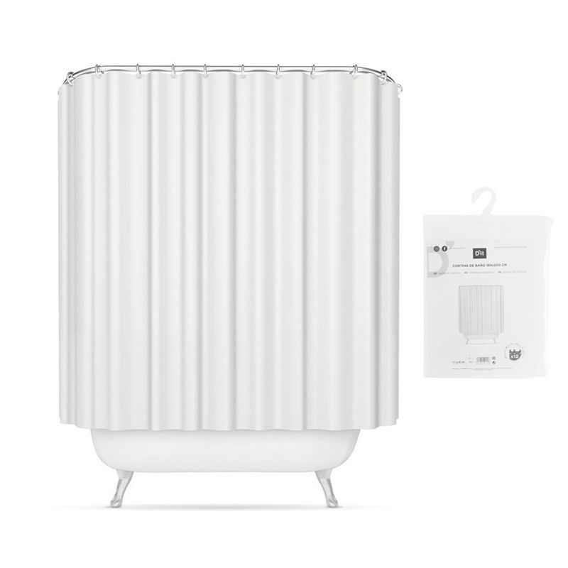 CORTINA BAÑO BLANCA 180x200cm