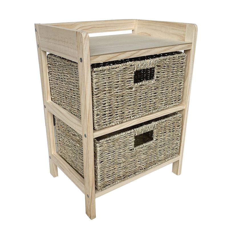 CAJONERA 2 CAJONES NATURAL 38X28X52CM