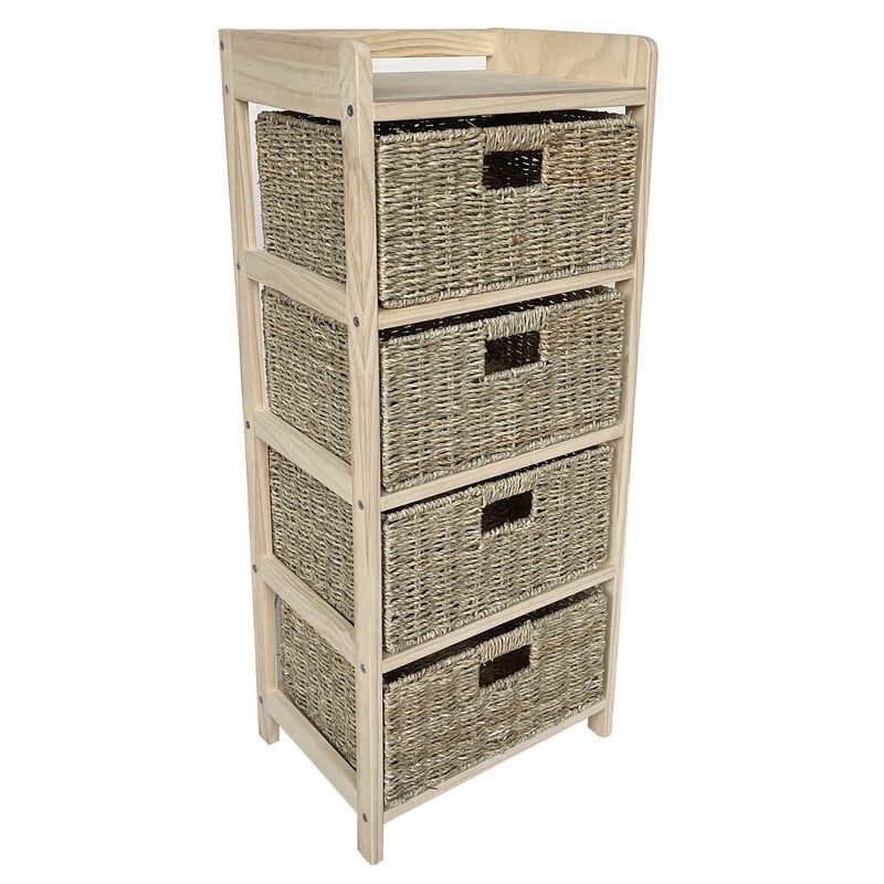 CAJONERA 4 CAJONES NATURAL 38X28X88CM