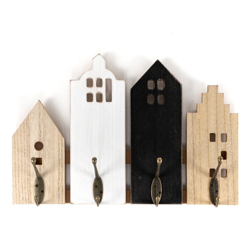 PERCHERO 4 COLGADORES CASAS 38X7.5X25.5CM