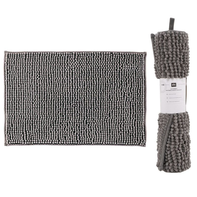 ALFOMBRA 40X60 ANTIDESLIZANTE GRIS OSCURO