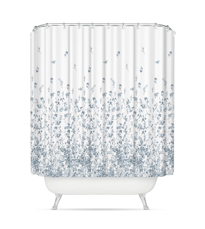 CORTINA BAÑO POLIESTER FLORES 180x200cm