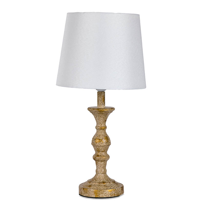 SOBREMESA 25X47CM METAL BL/DOR BOLAS TULIPA BEIGE