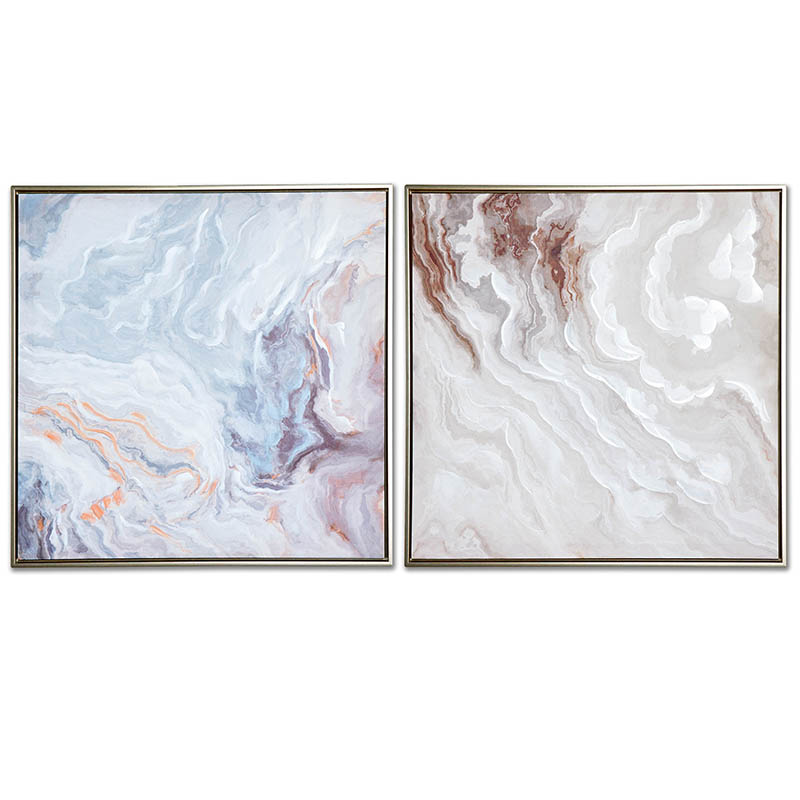 CUADRO 60X60CM MARCO MINERAL BL/GRIS/NE