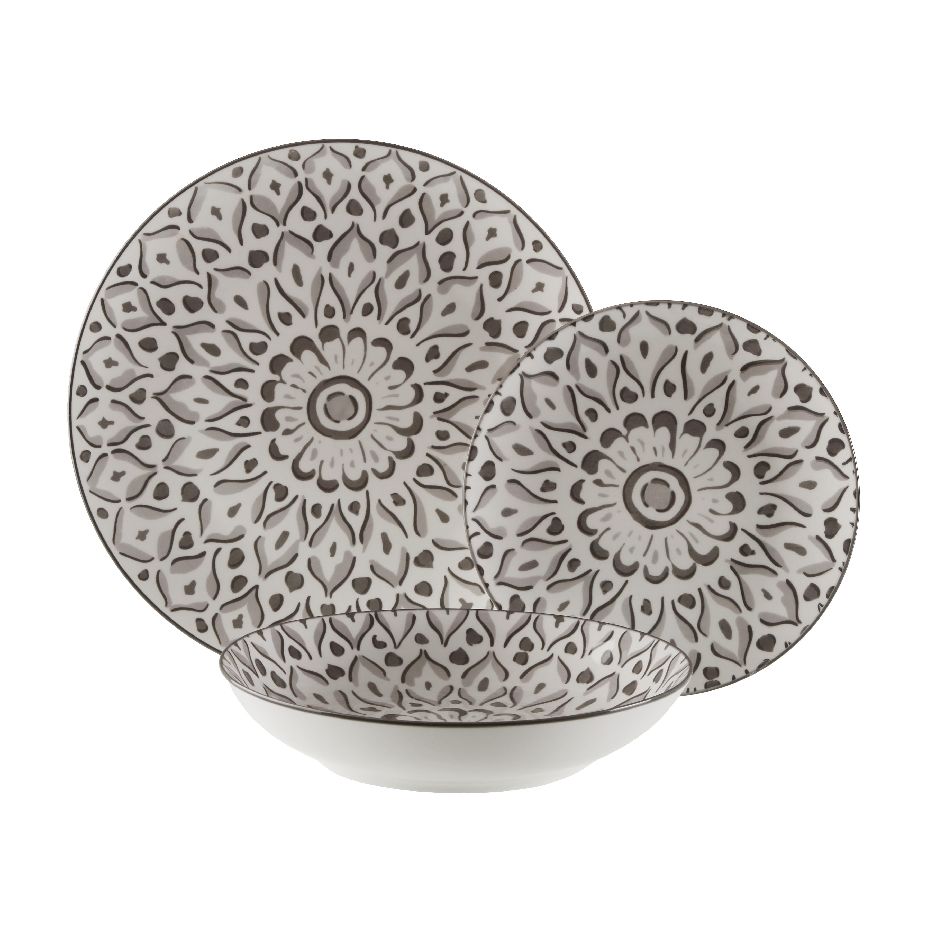VAJILLA 18 PIEZAS LOLA GRIS