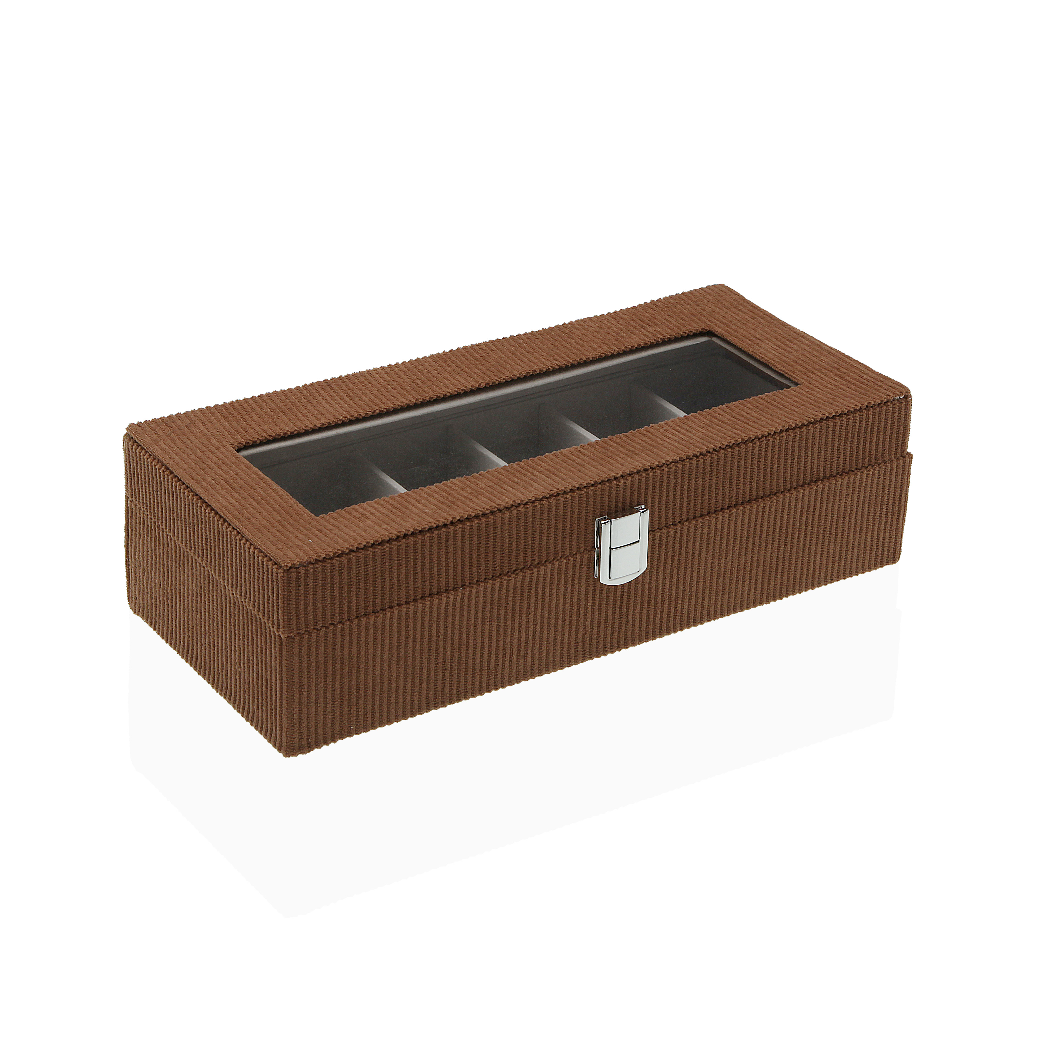CAJA DE PANA TERRACOTA PARA 6 RELOJES 30,5X13,5X9C 2